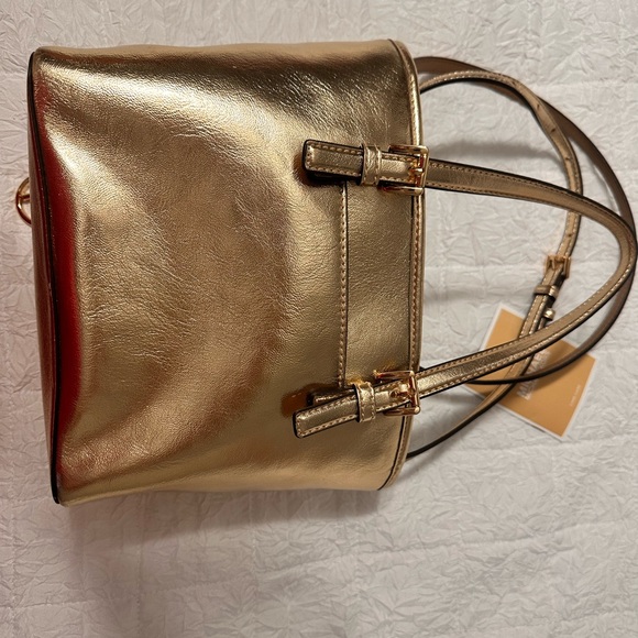 Jet set travel extra small metallic top zip tote bag. - Picture 4 of 6